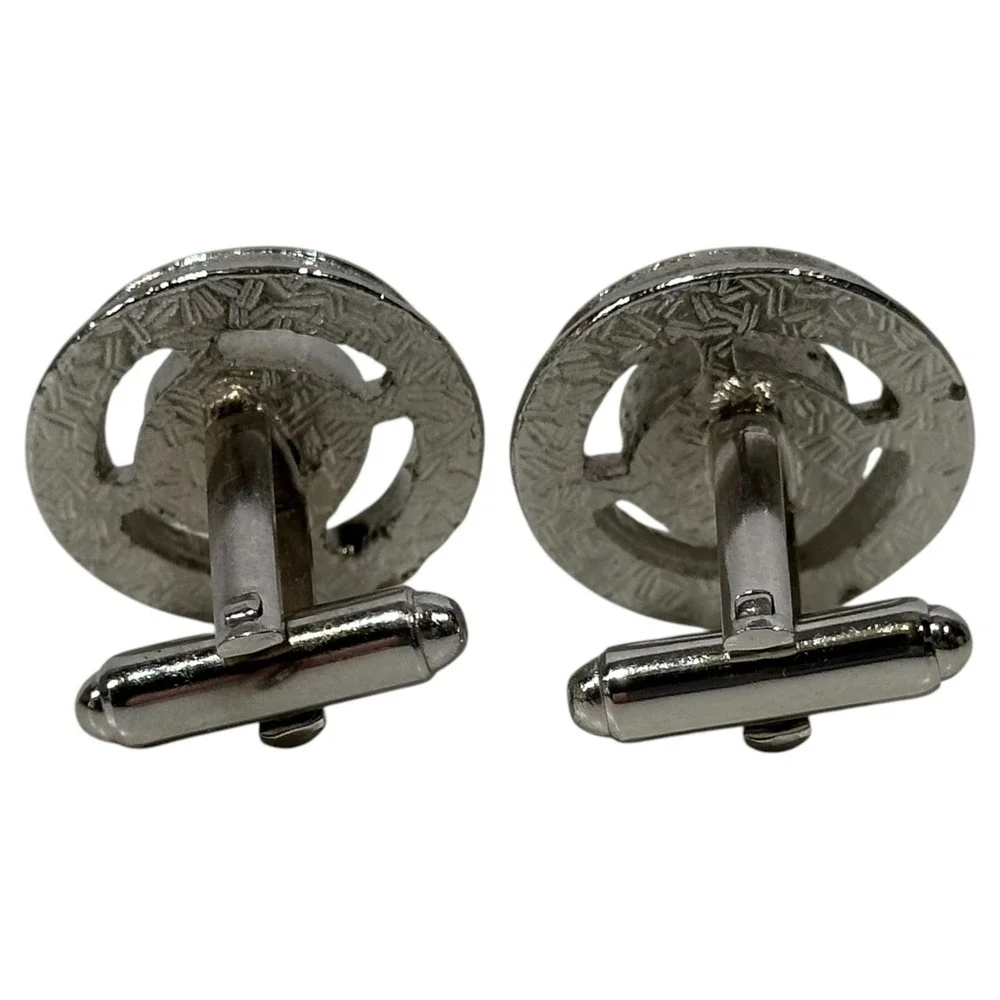 Black Silver Tone‎ Cufflinks Classic Men's Suits Accessory Formal Wear